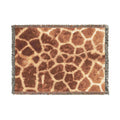 Giraffe Print Woven Blanket — Cozy Animal Pattern Throw for Living Room & Travel
