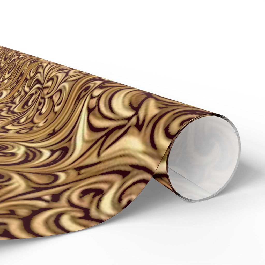 Gold Baroque Wrapping Paper – Elegant Vintage Scroll Gift Wrap