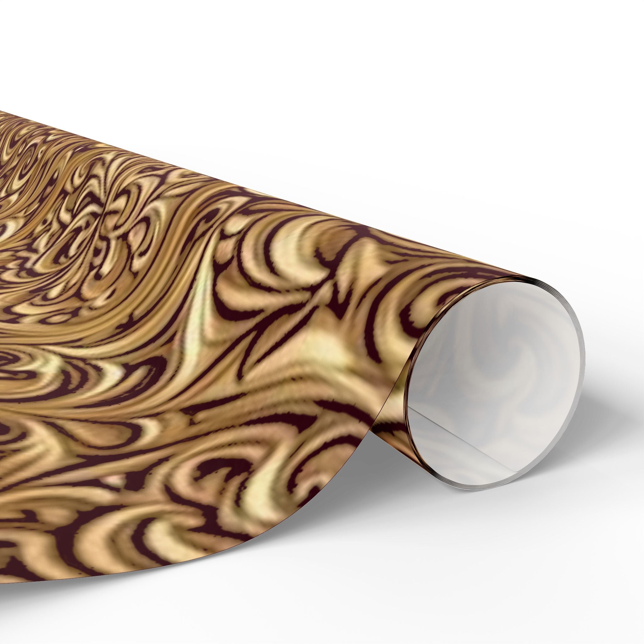 Gold Baroque Wrapping Paper – Elegant Vintage Scroll Gift Wrap