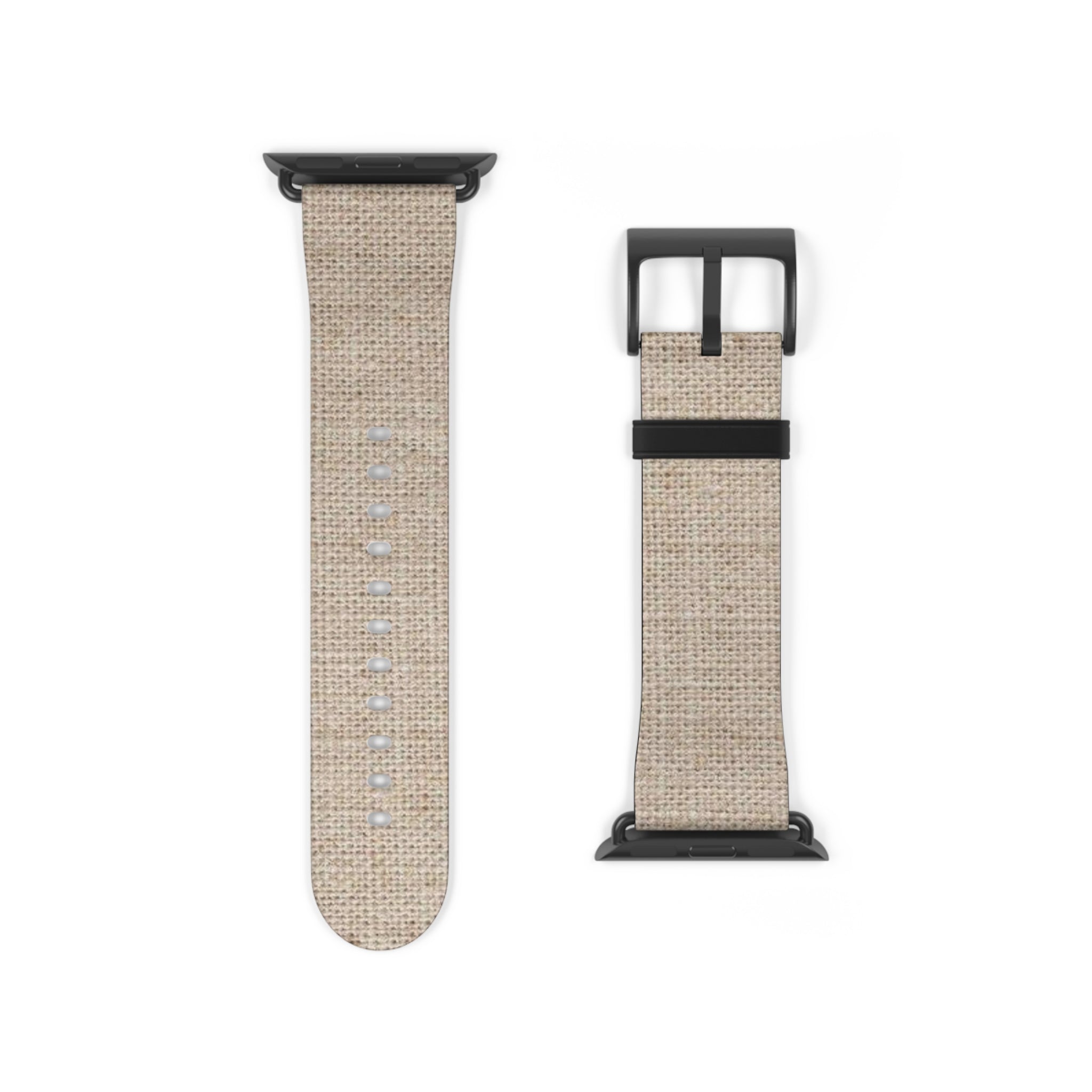 Beige Linen Texture Watch Band — Casual Apple Watch Strap