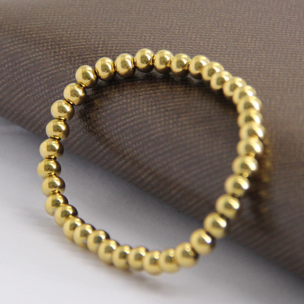 Stainless Steel Beaded Elastic Bracelet