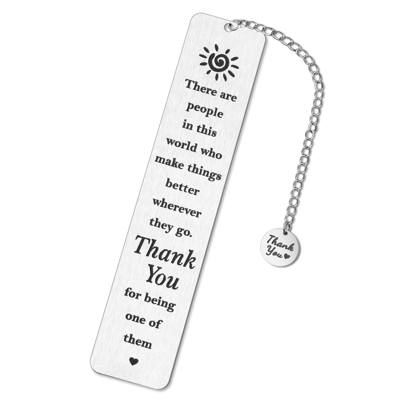 Religious Engraved Stainless Steel Bookmark with Cross Pendant