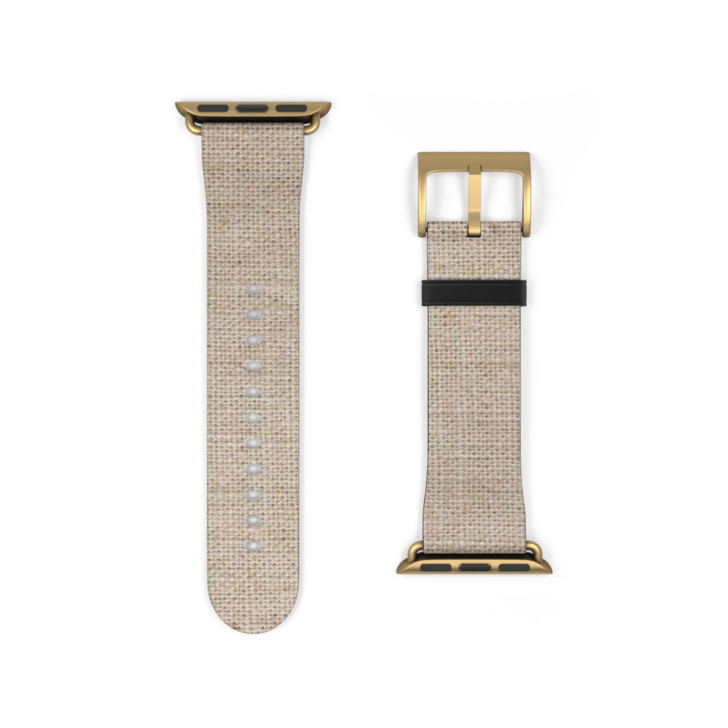 Beige Linen Texture Watch Band — Casual Apple Watch Strap