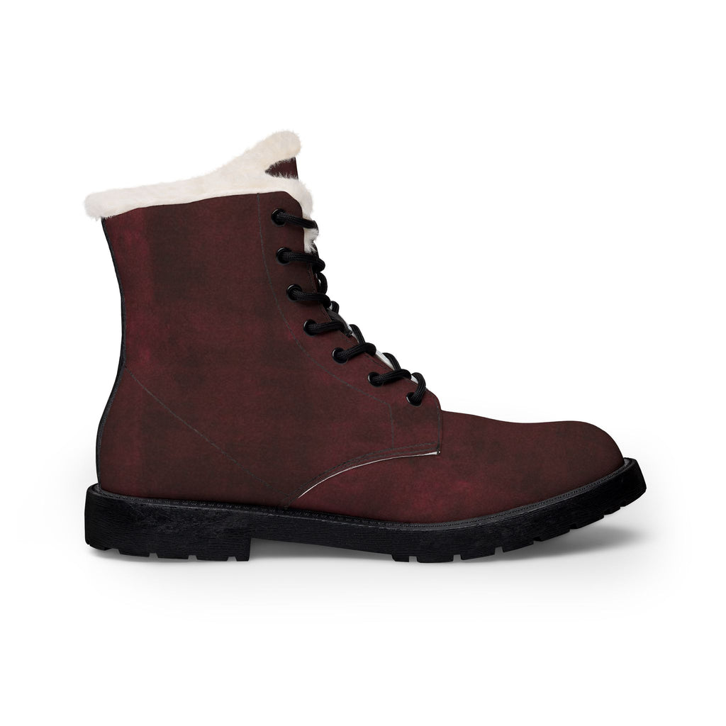 Men's Fur-Lined Leather Boots — Insulated Winter Work Boots