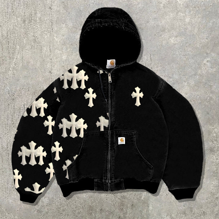 Mens Fleece Lined Hooded Sweatshirt with 3D Print