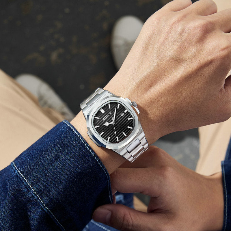Retro Square Quartz Watch with Luminous Feature