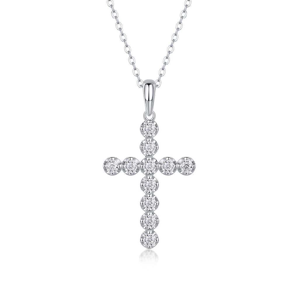 Cross Pendant Necklace with Moissanite