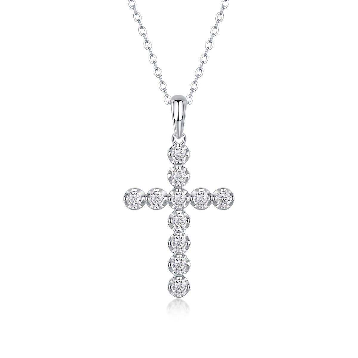 Cross Pendant Necklace with Moissanite