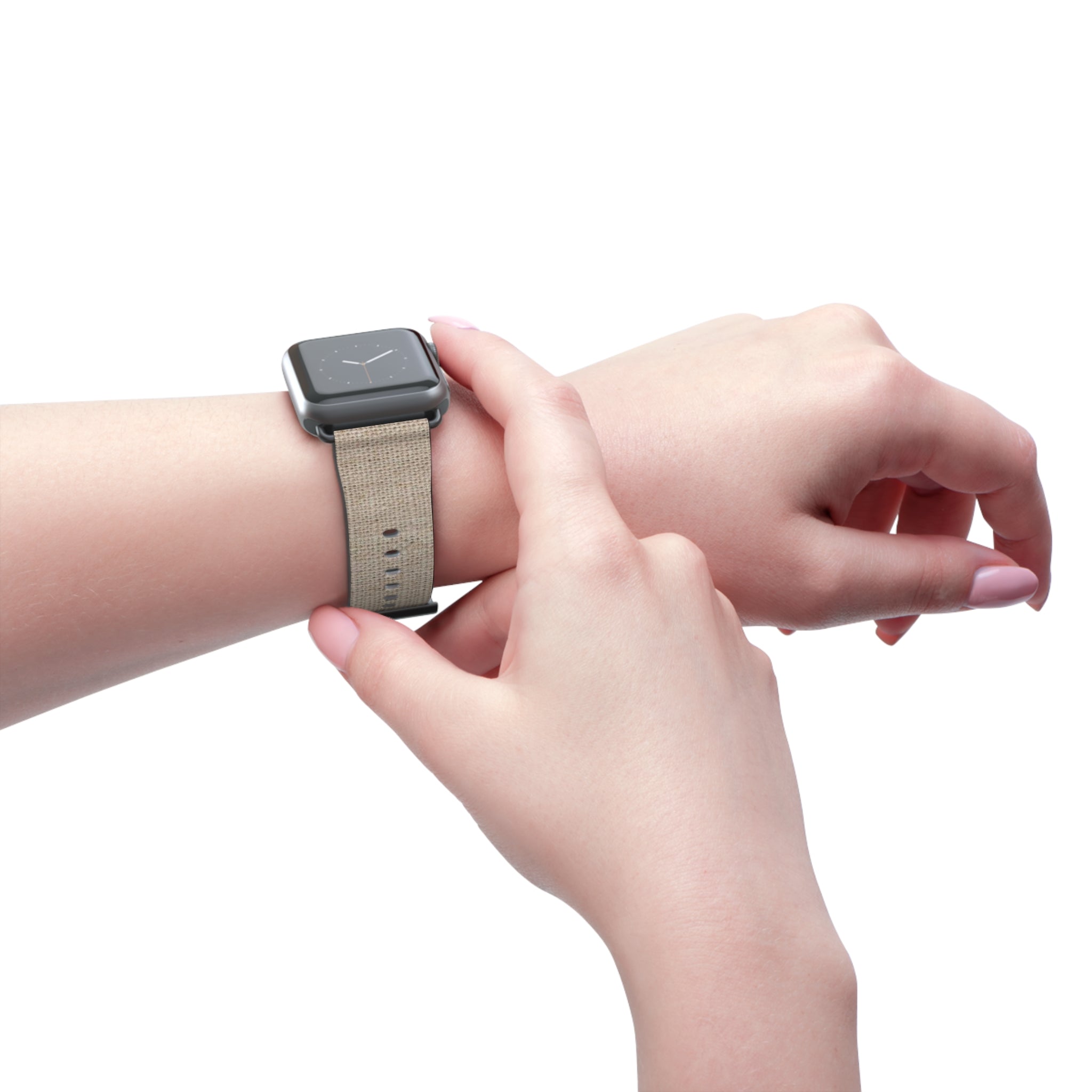 Beige Linen Texture Watch Band — Casual Apple Watch Strap