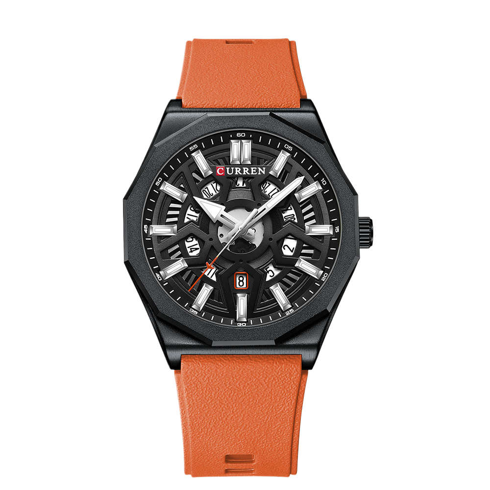 Curren Round Waterproof Quartz Watch with Calendar