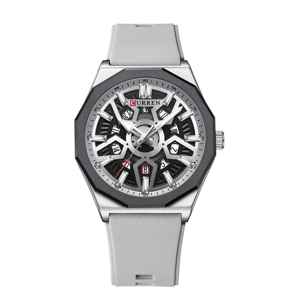 Curren Round Waterproof Quartz Watch with Calendar