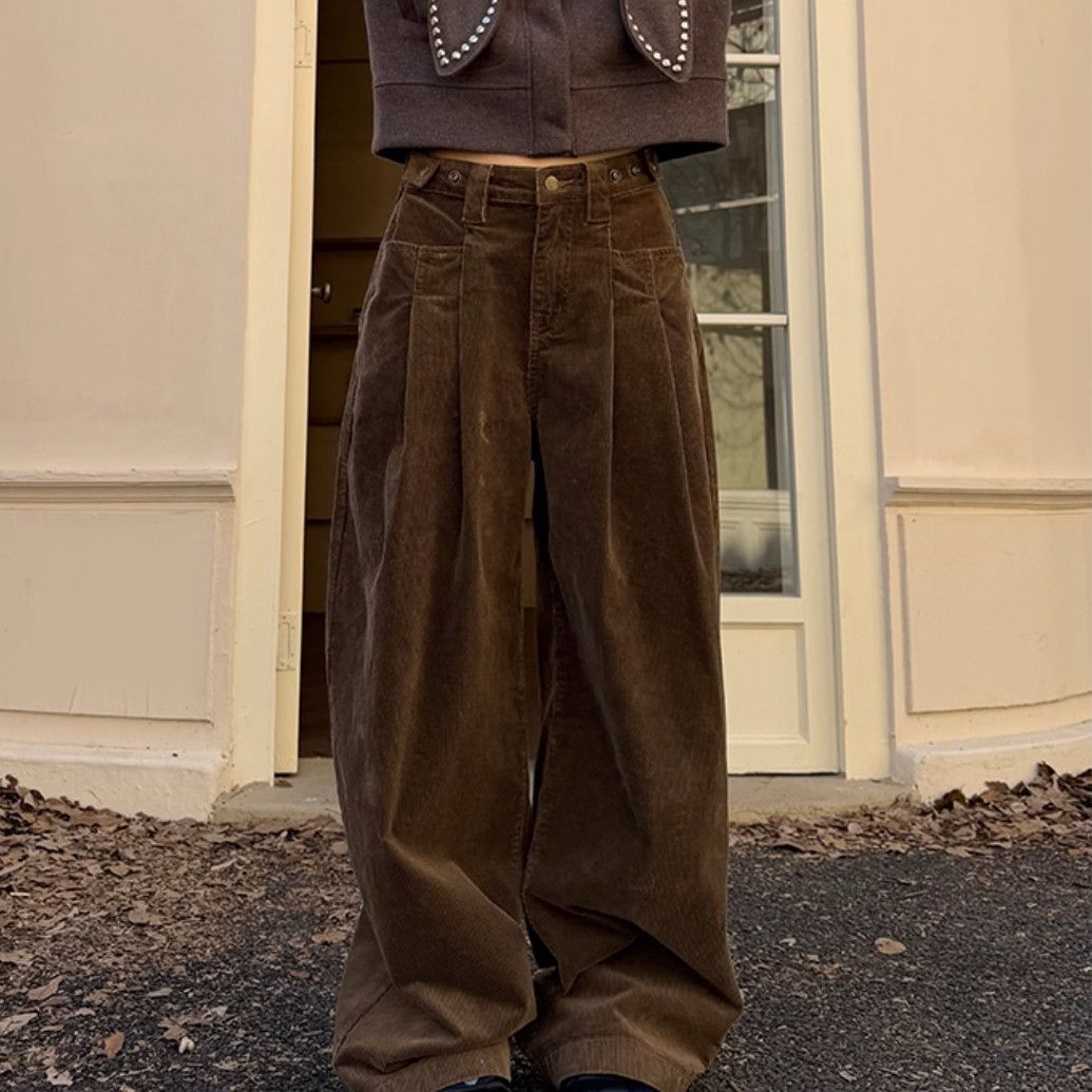 Corduroy wide-leg pants