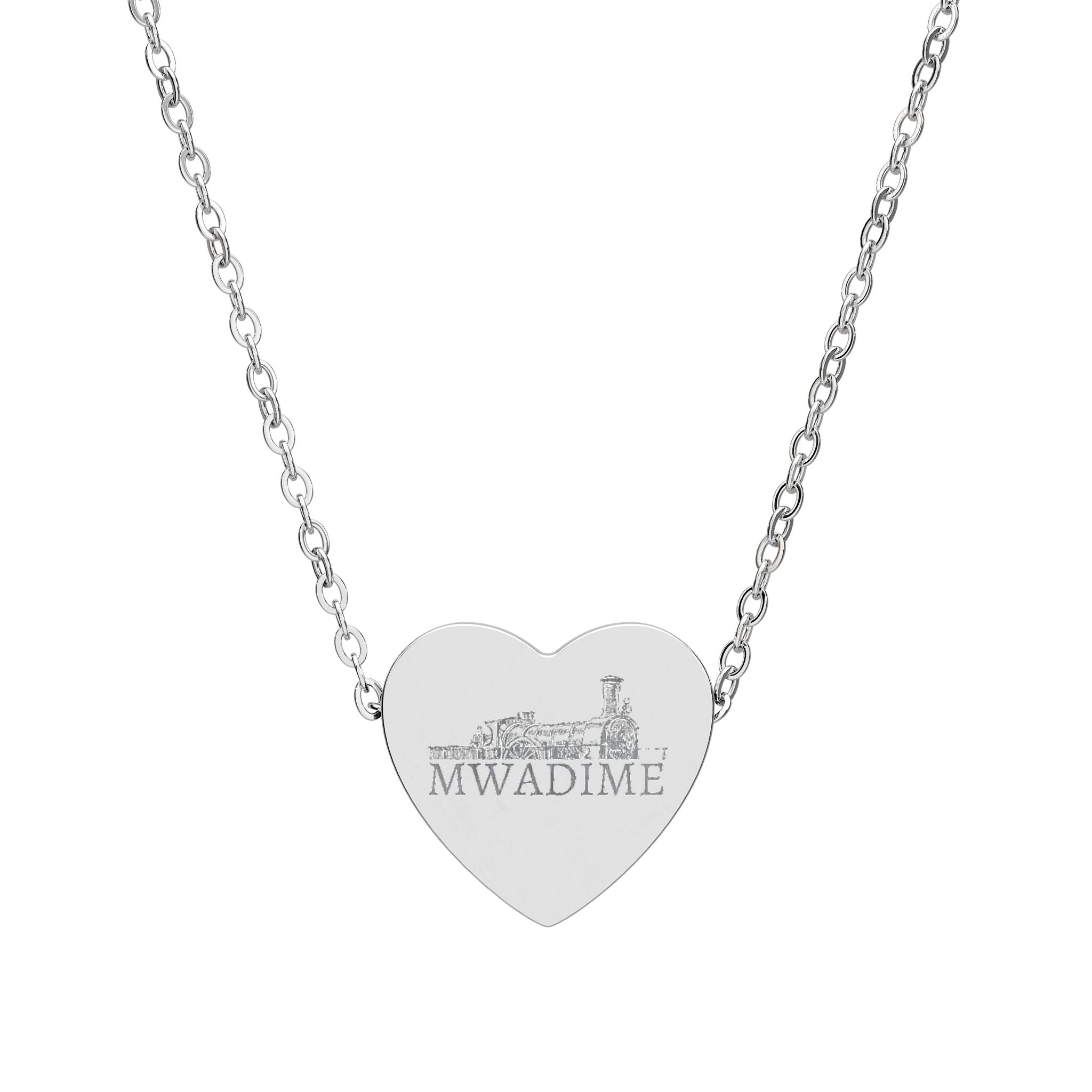 Engraved Heart Necklace – Personalized 'MY VALERIE' Silver or Black Pendant