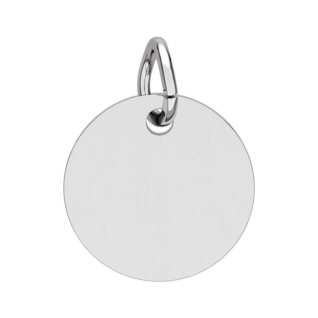 Engraved Birthstone Circle Charm — "M" Pendant