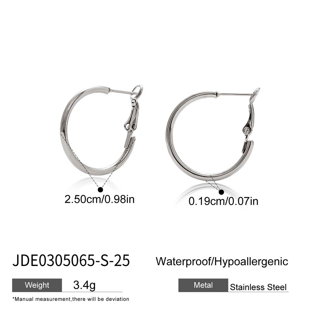 Stainless Steel Hoop Earrings
