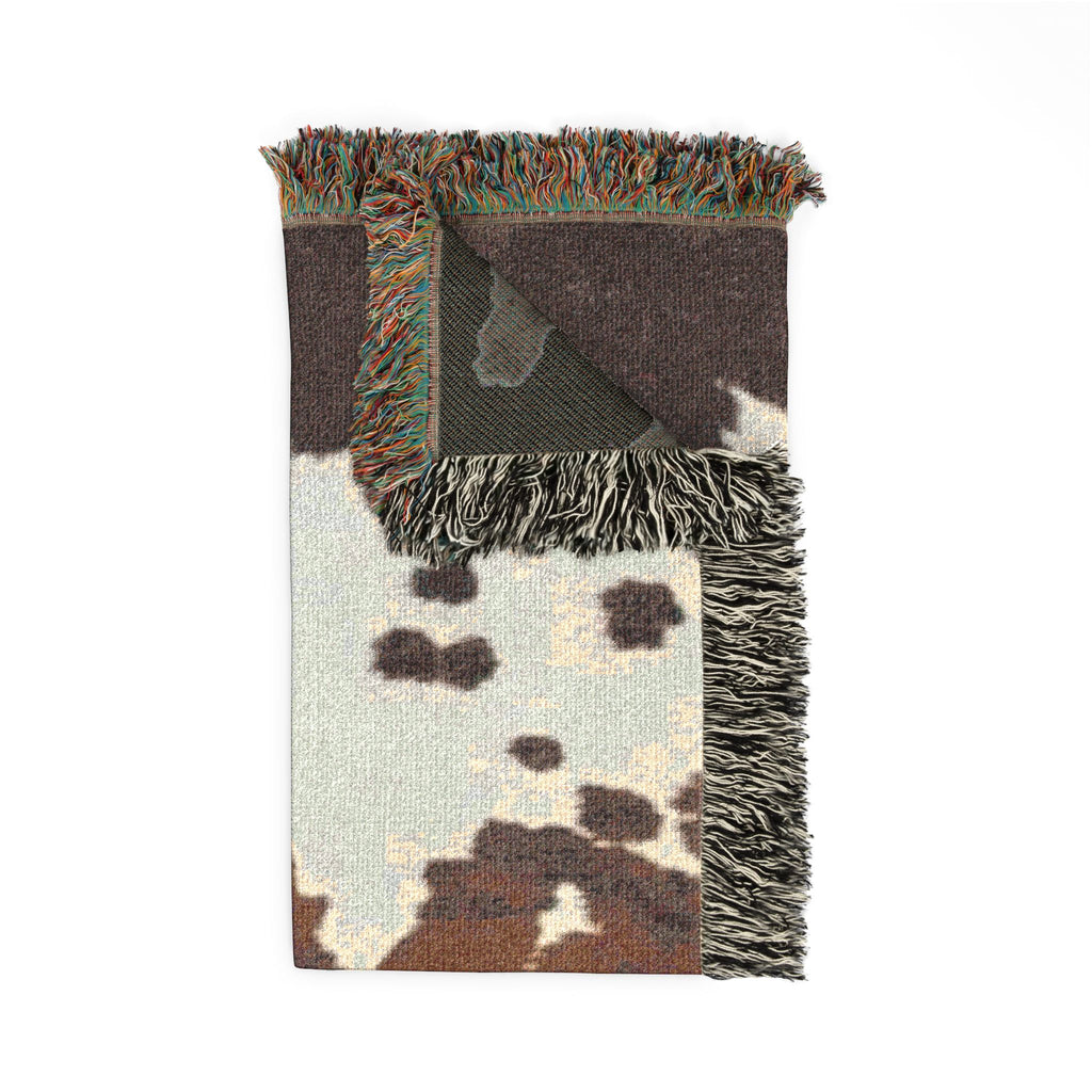 Abstract Camouflage Woven Blanket — Rustic Brown & Black Throw for Living Room, Cabin or Outdoor Use
