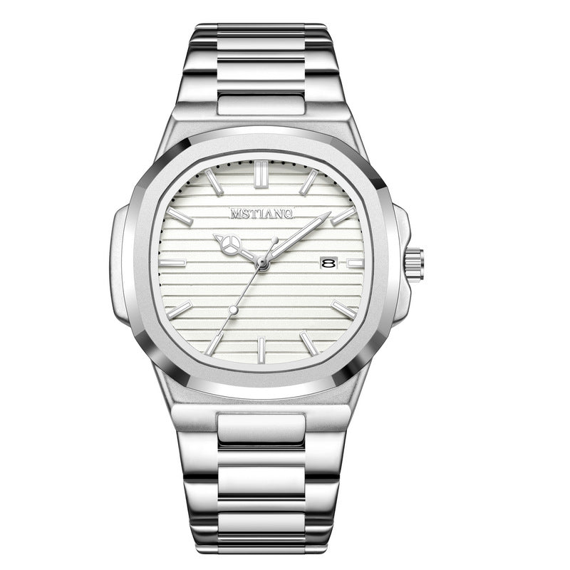 Retro Square Quartz Watch with Luminous Feature