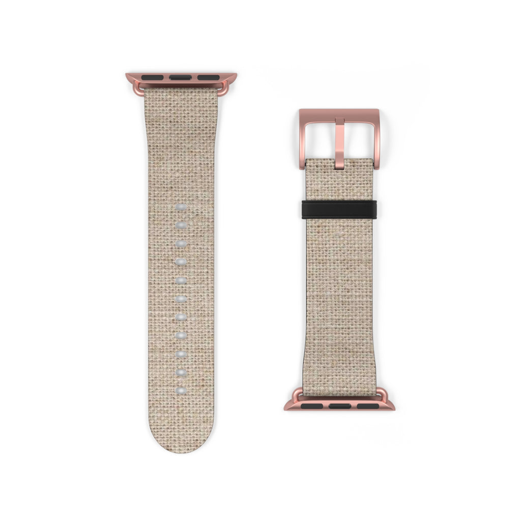 Beige Linen Texture Watch Band — Casual Apple Watch Strap