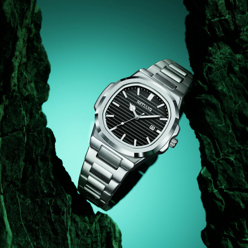 Retro Square Quartz Watch with Luminous Feature