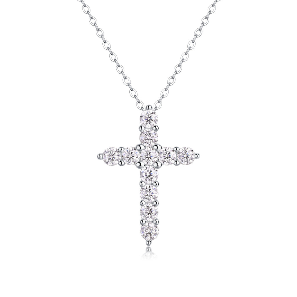 Cross Moissanite Necklace