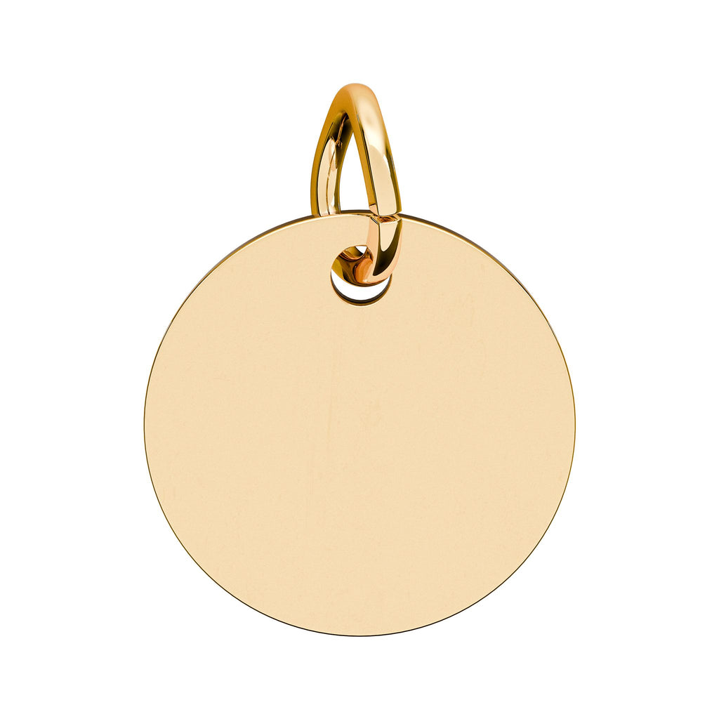 Engraved Birthstone Circle Charm — "M" Pendant