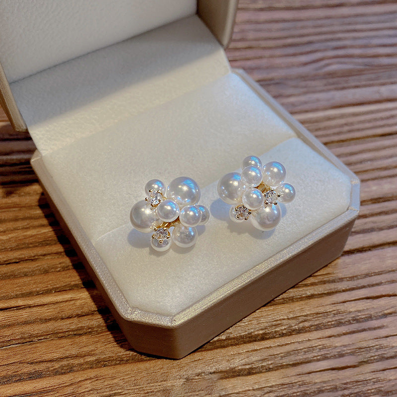 925 Sterling Silver Needle Pearl Earrings