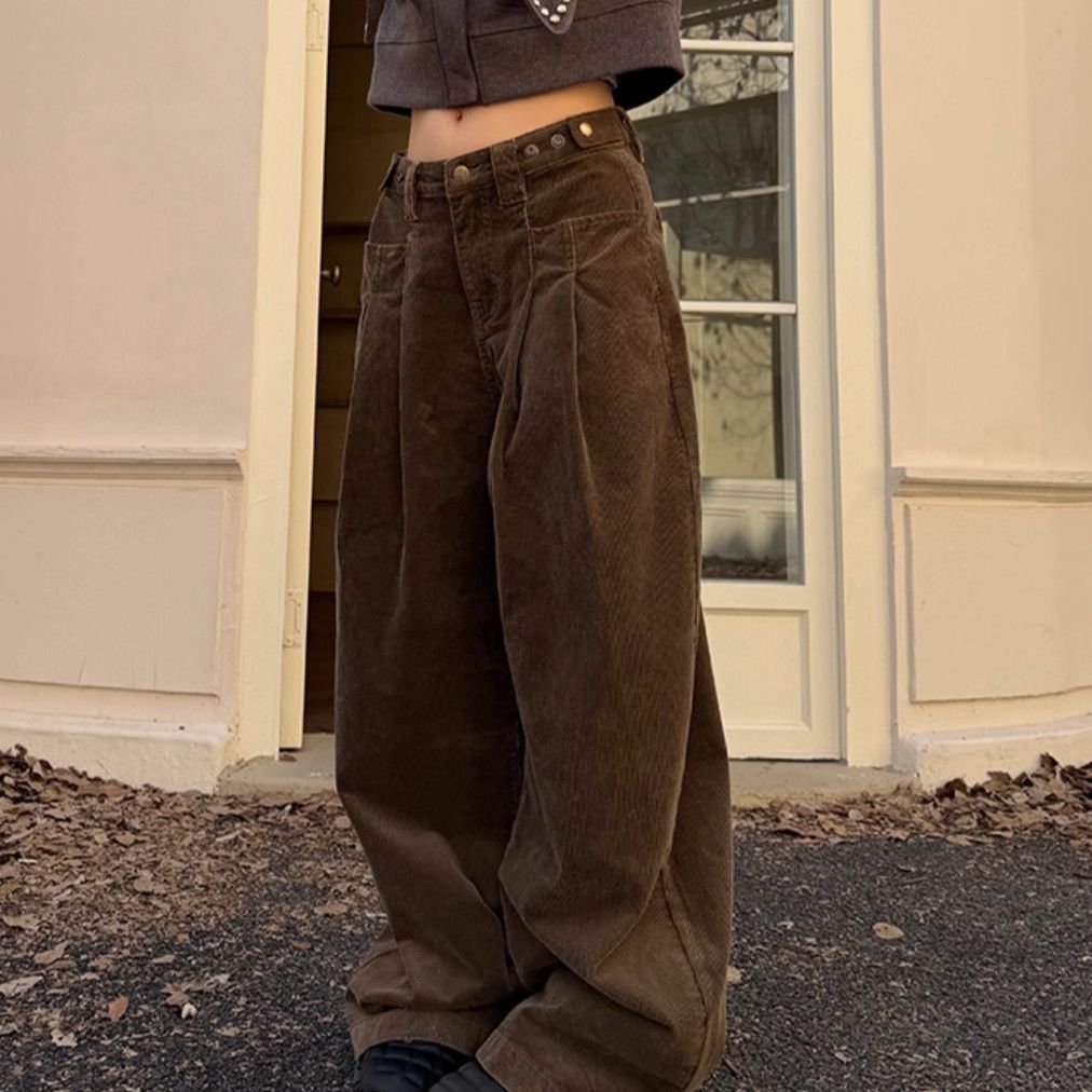 Corduroy wide-leg pants