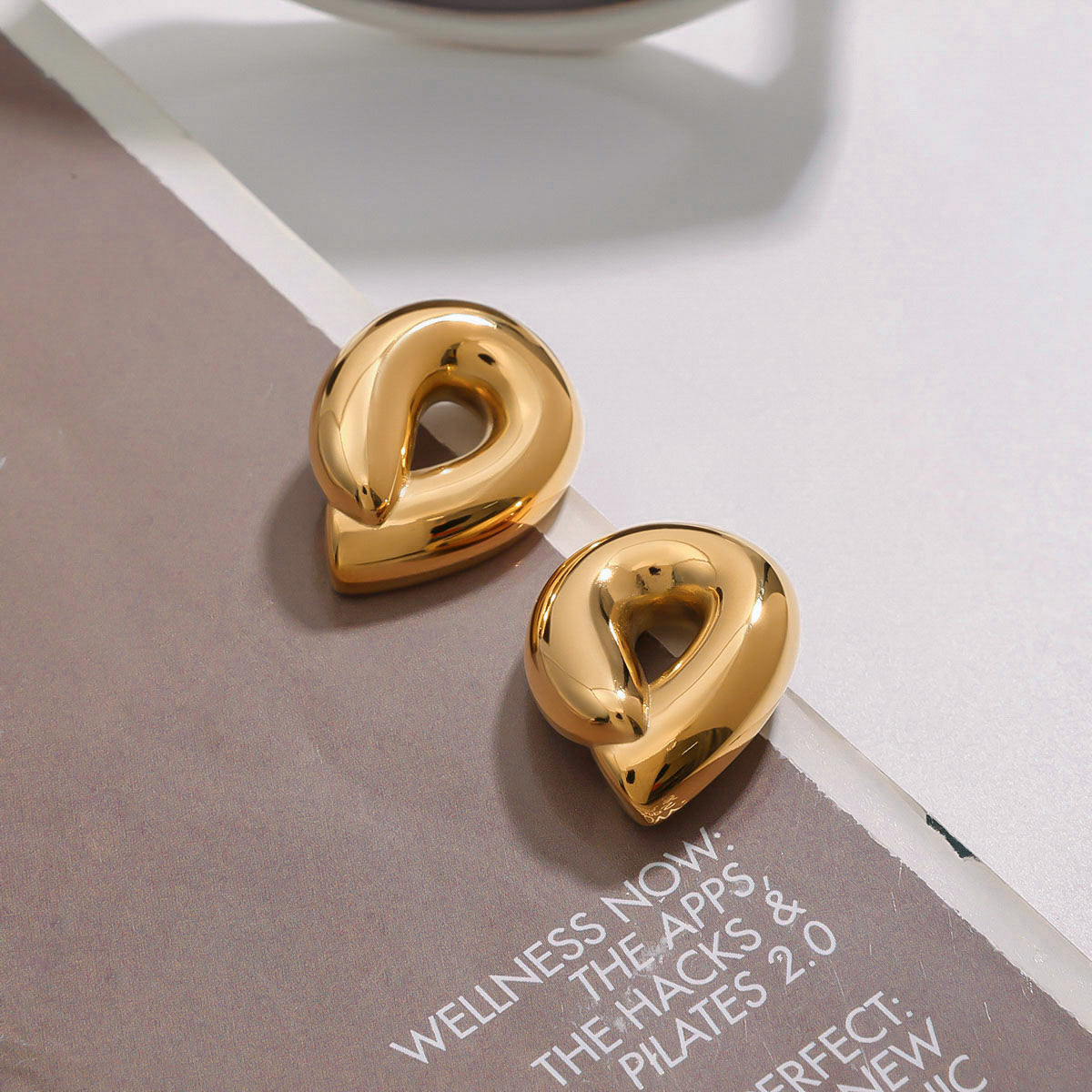 Stainless Steel Polished Hollow-Out Earrings