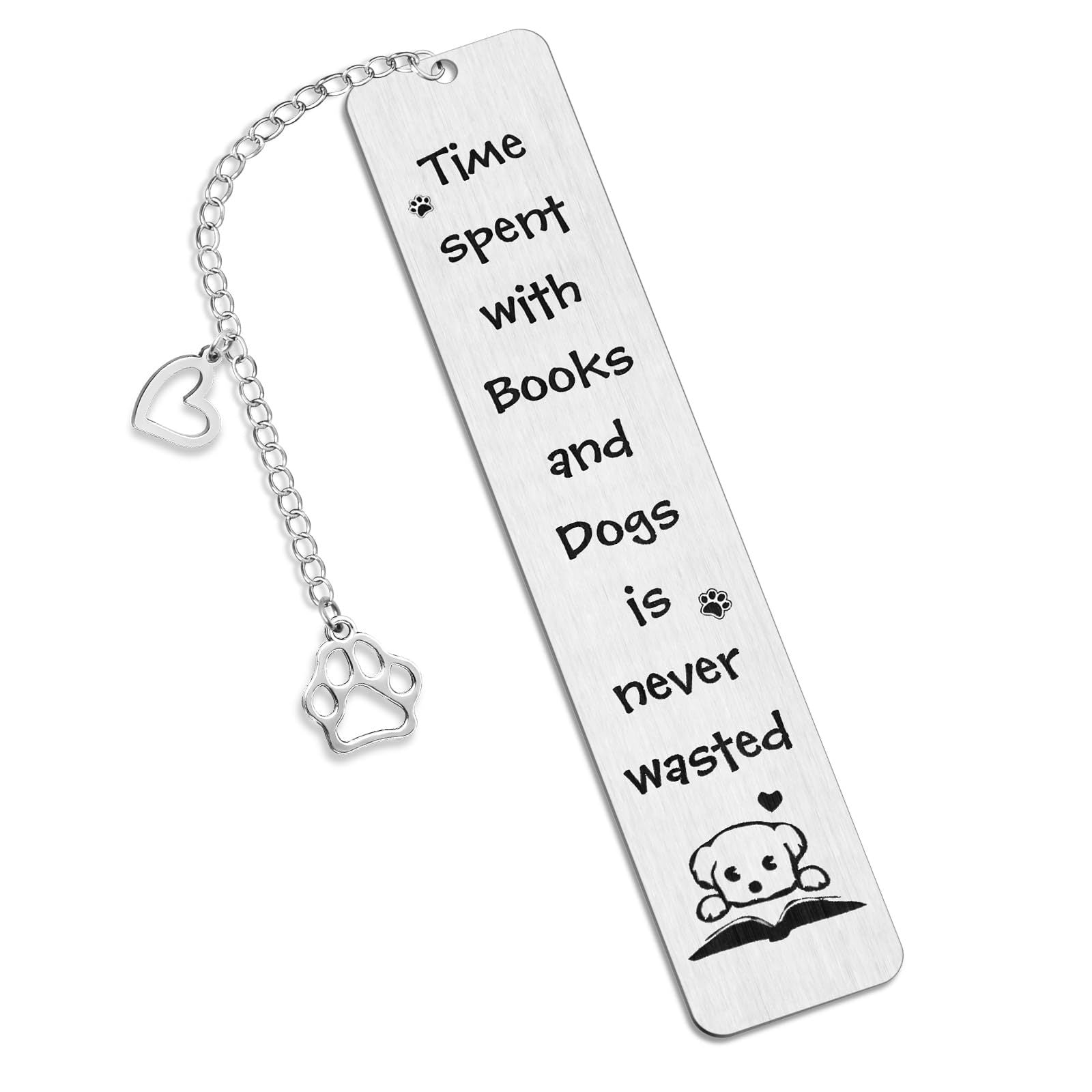 Religious Engraved Stainless Steel Bookmark with Cross Pendant