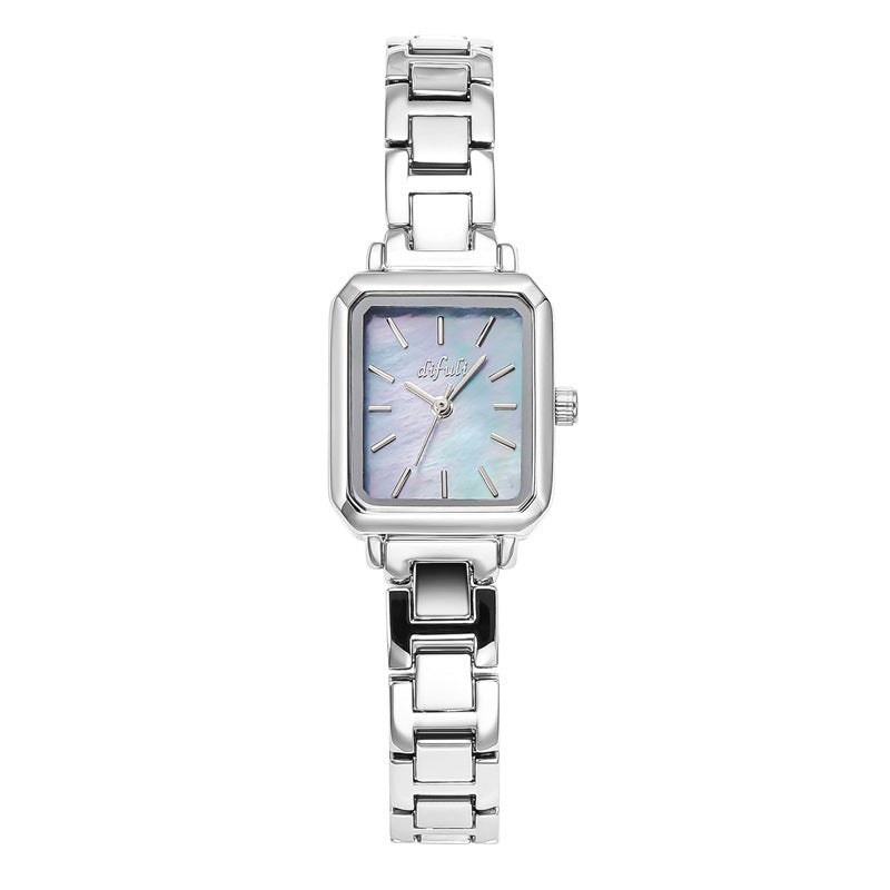 Simple Sugar Cube Small Square Steel Strap Watch