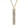 Engravable Vertical Bar Necklace — Gothic Silver or Rose Gold Pendant