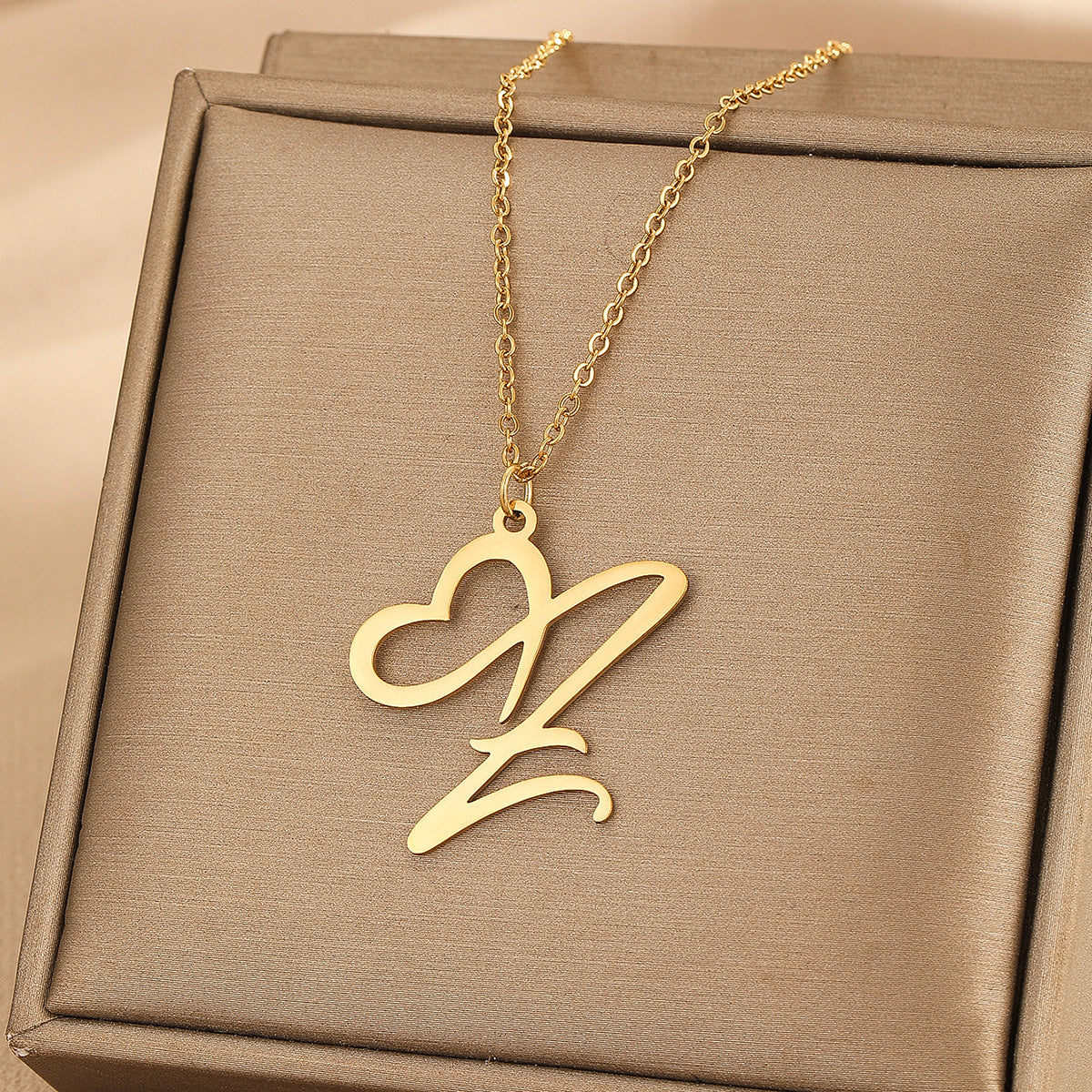 Heart of love 26 letter necklace