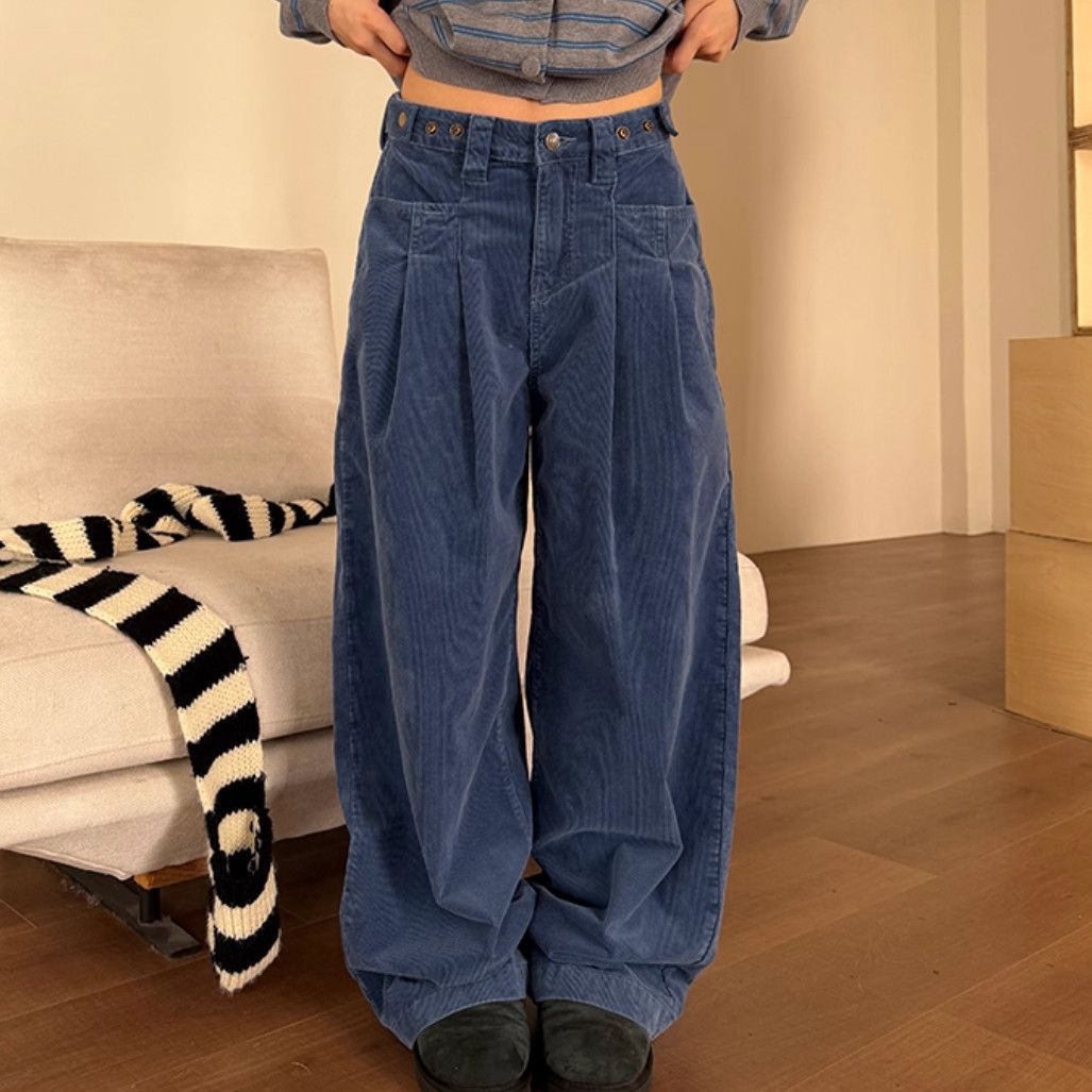 Corduroy wide-leg pants