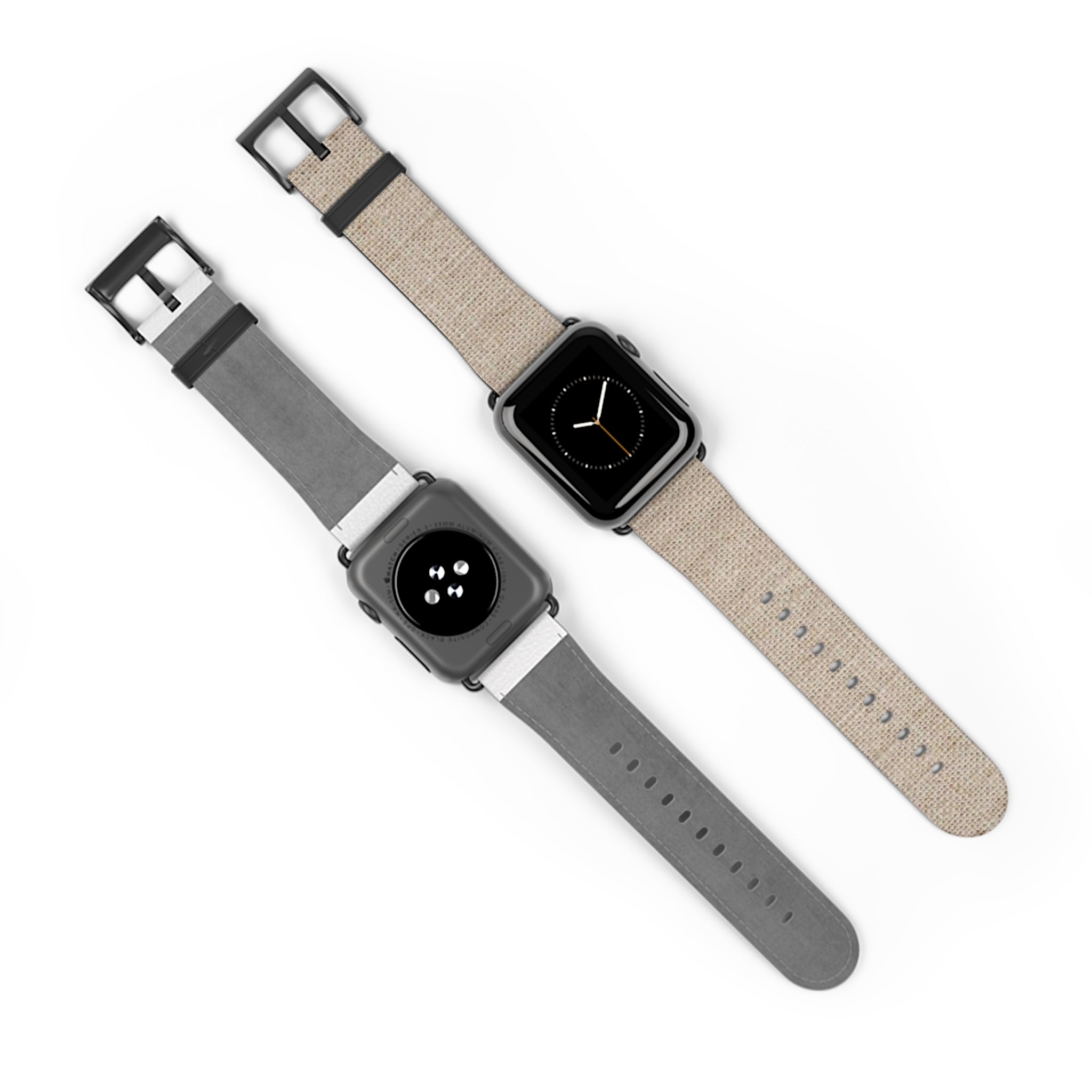 Beige Linen Texture Watch Band — Casual Apple Watch Strap