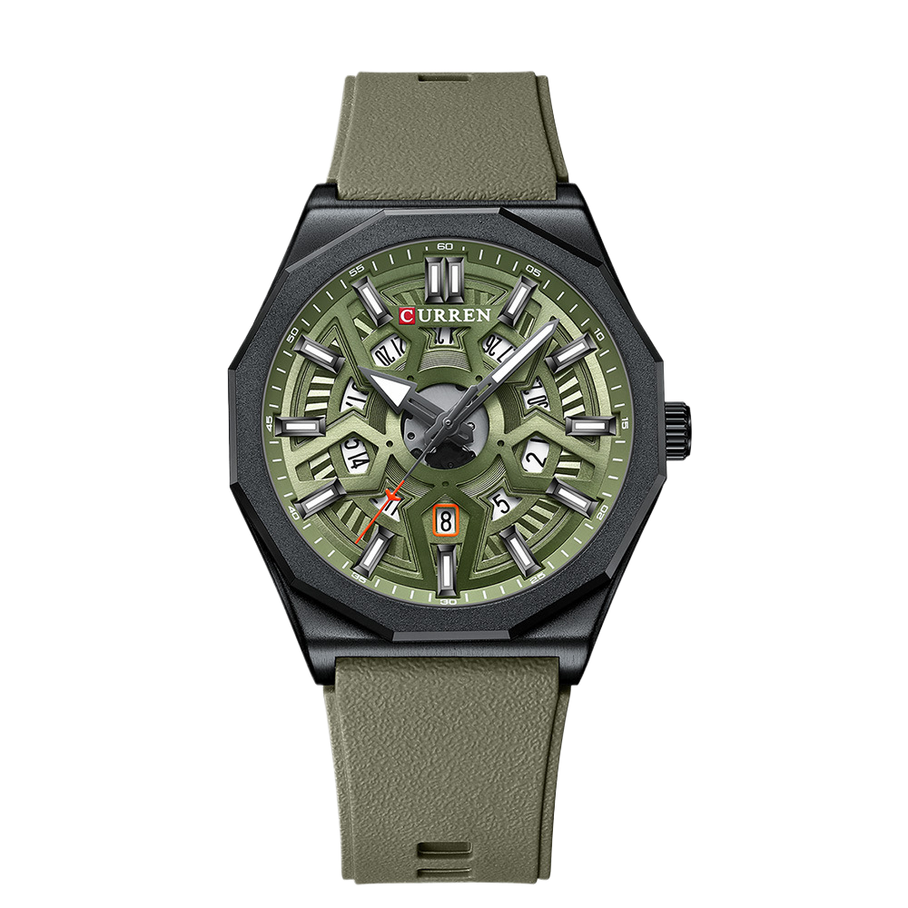 Curren Round Waterproof Quartz Watch with Calendar