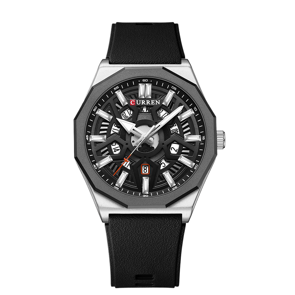 Curren Round Waterproof Quartz Watch with Calendar