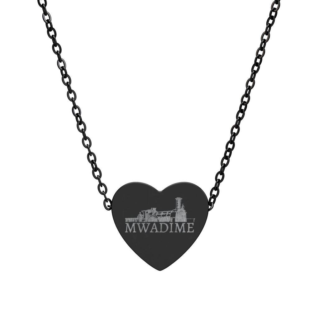 Engraved Heart Necklace – Personalized 'MY VALERIE' Silver or Black Pendant