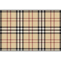 Classic Plaid Cotton Fabric Swatch — Beige Tartan Pattern