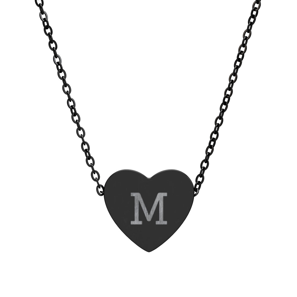 Engraved Heart Necklace — Personalized Initial Pendant