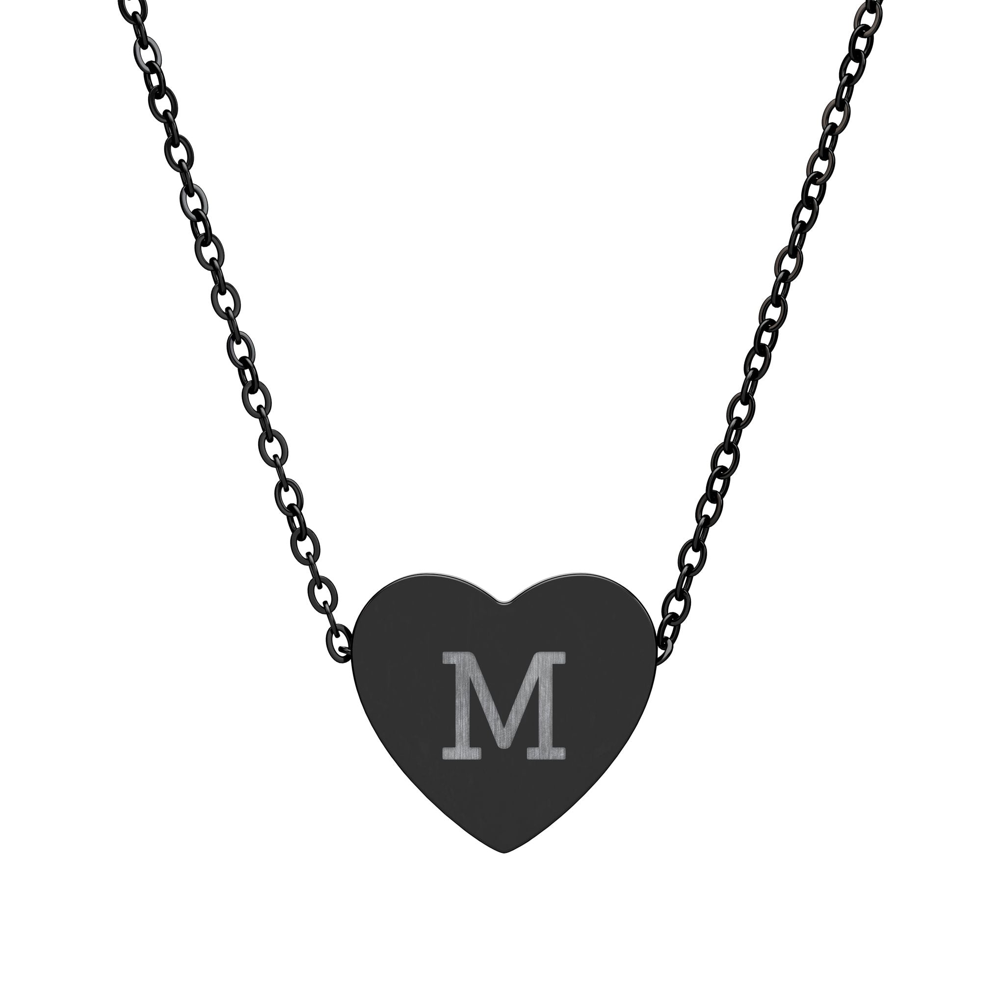 Engraved Heart Necklace — Personalized Initial Pendant