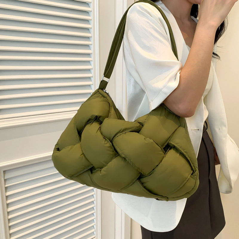 Cotton Woven Shoulder Crossbody Bag