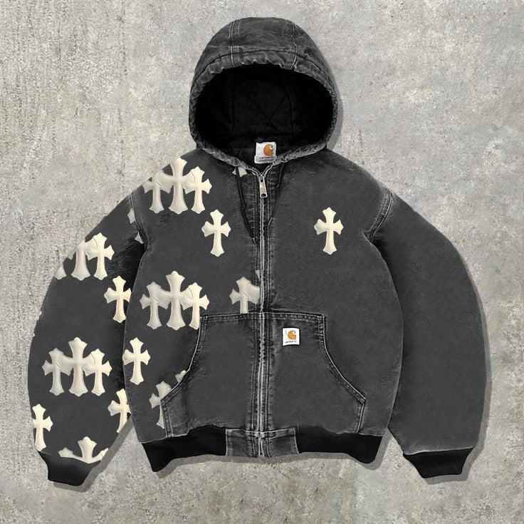 Mens Fleece Lined Hooded Sweatshirt with 3D Print