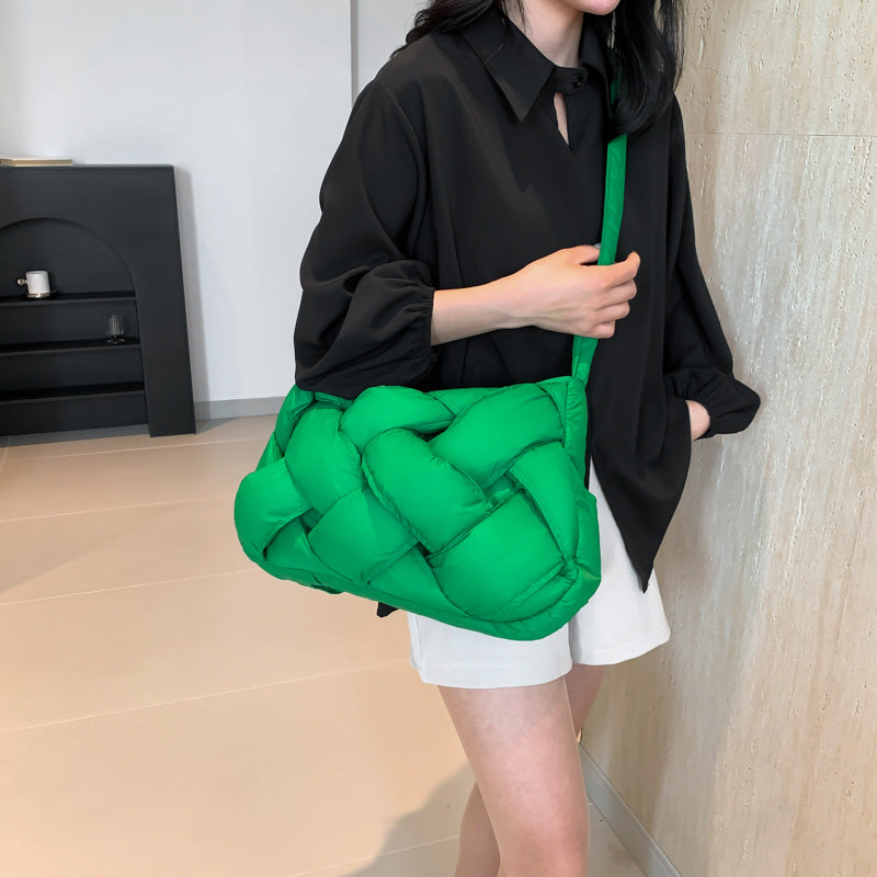 Cotton Woven Shoulder Crossbody Bag