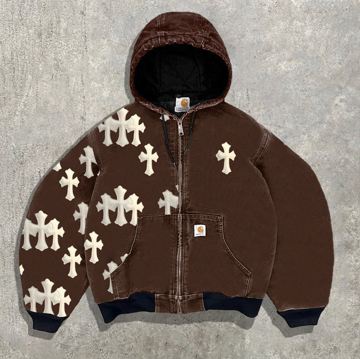 Mens Fleece Lined Hooded Sweatshirt with 3D Print