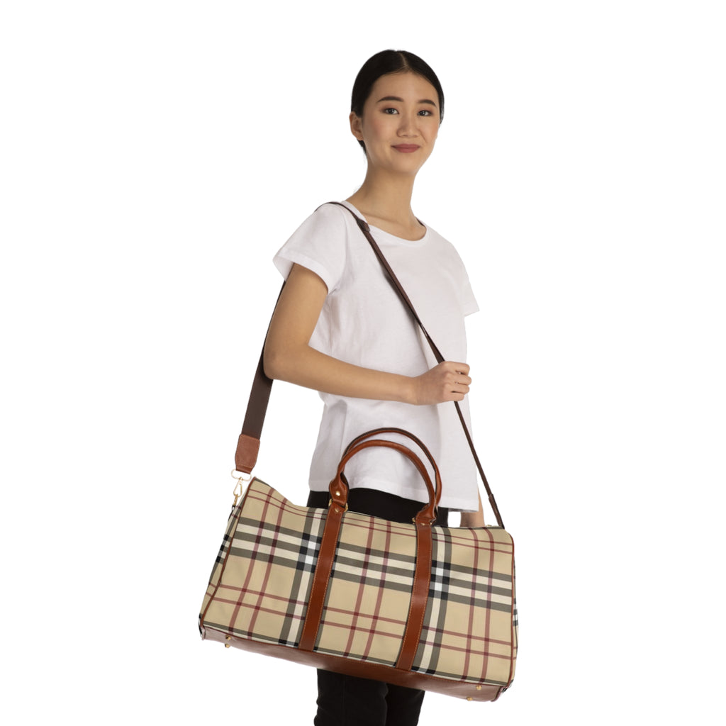 Classic Plaid Waterproof Travel Duffle Bag