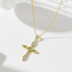 Cross Pendant Necklace with Zircon