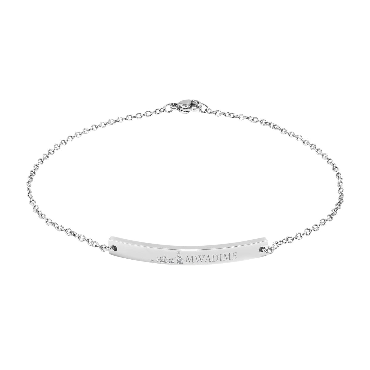 Engravable Curved Bar Anklet — Personalized Minimalist Anklet (Rose Gold or Black)
