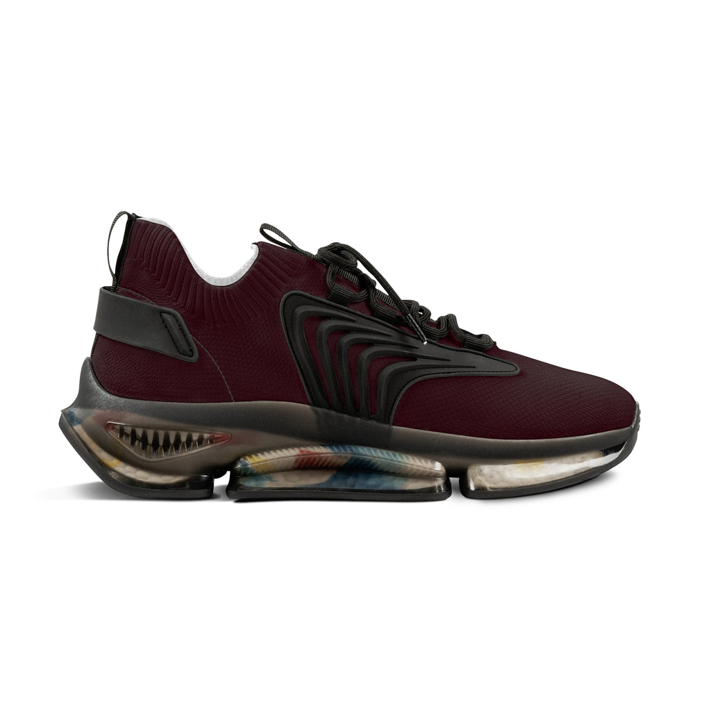 Men's Burgundy Mesh Sneakers — Lightweight Breathable Athletic Shoes
