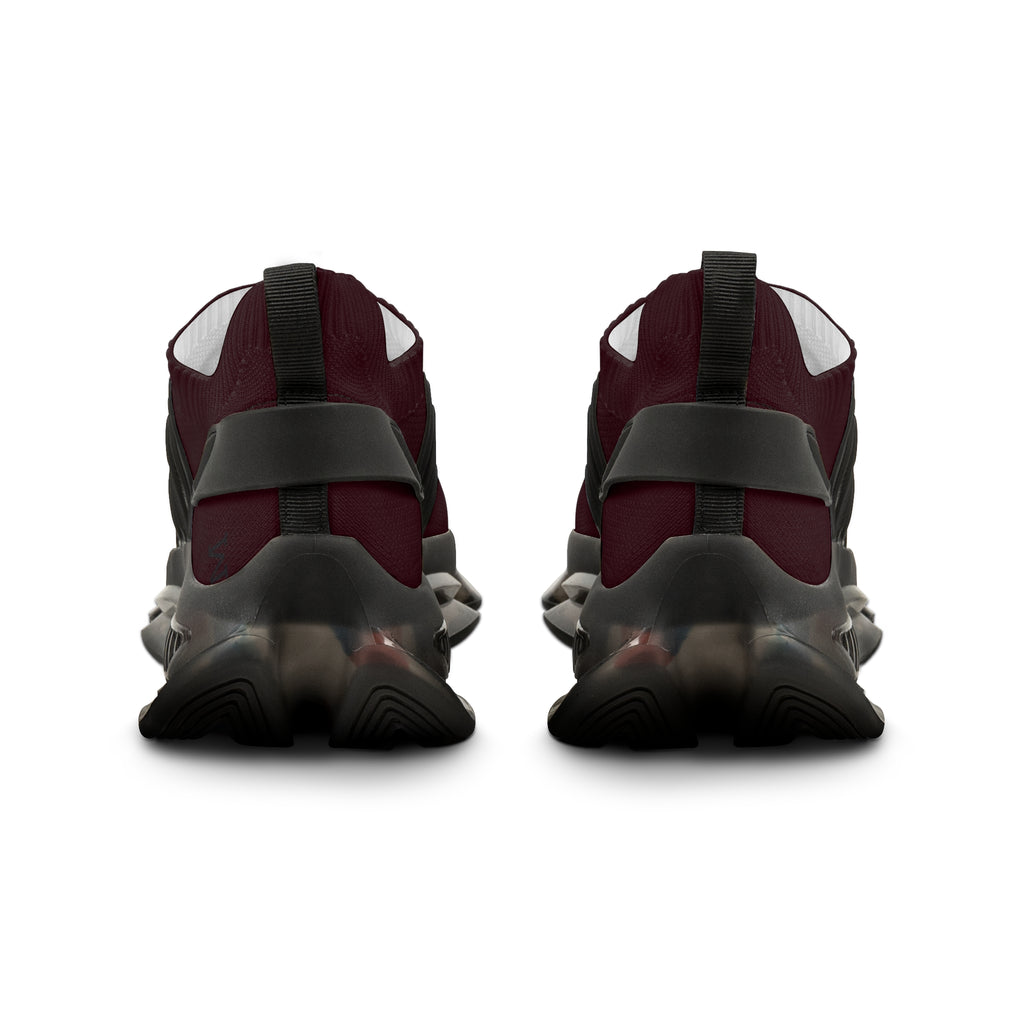 Men's Burgundy Mesh Sneakers — Lightweight Breathable Athletic Shoes