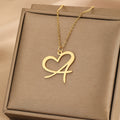 Heart of love 26 letter necklace